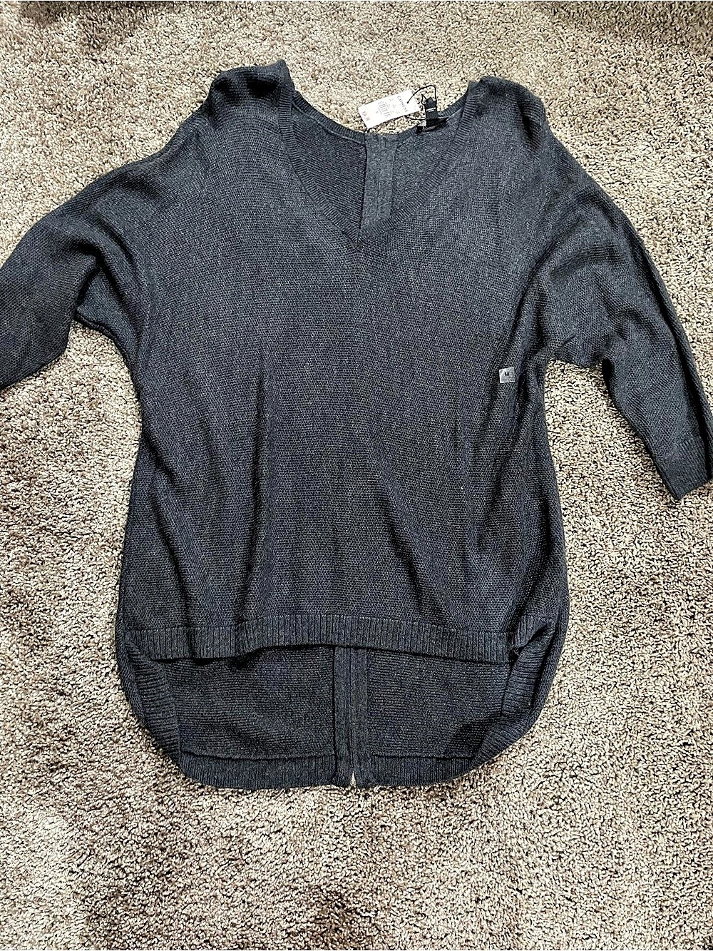 Express Gray Zip-Back Sweater Size XS NWT